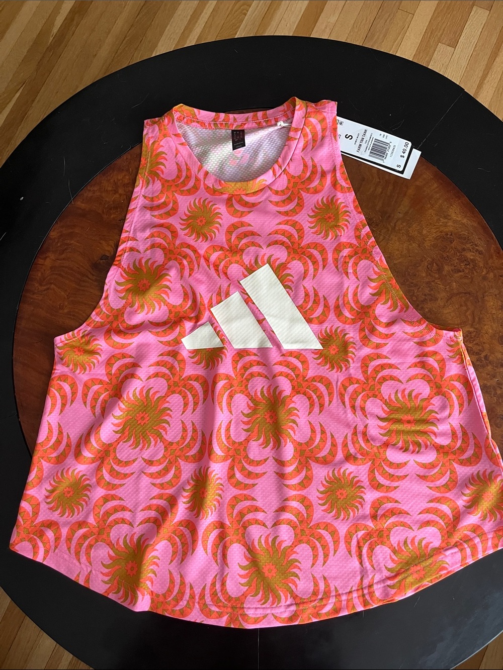 adidas x Farm Rio Pink & Orange Swirl Graphic Tank